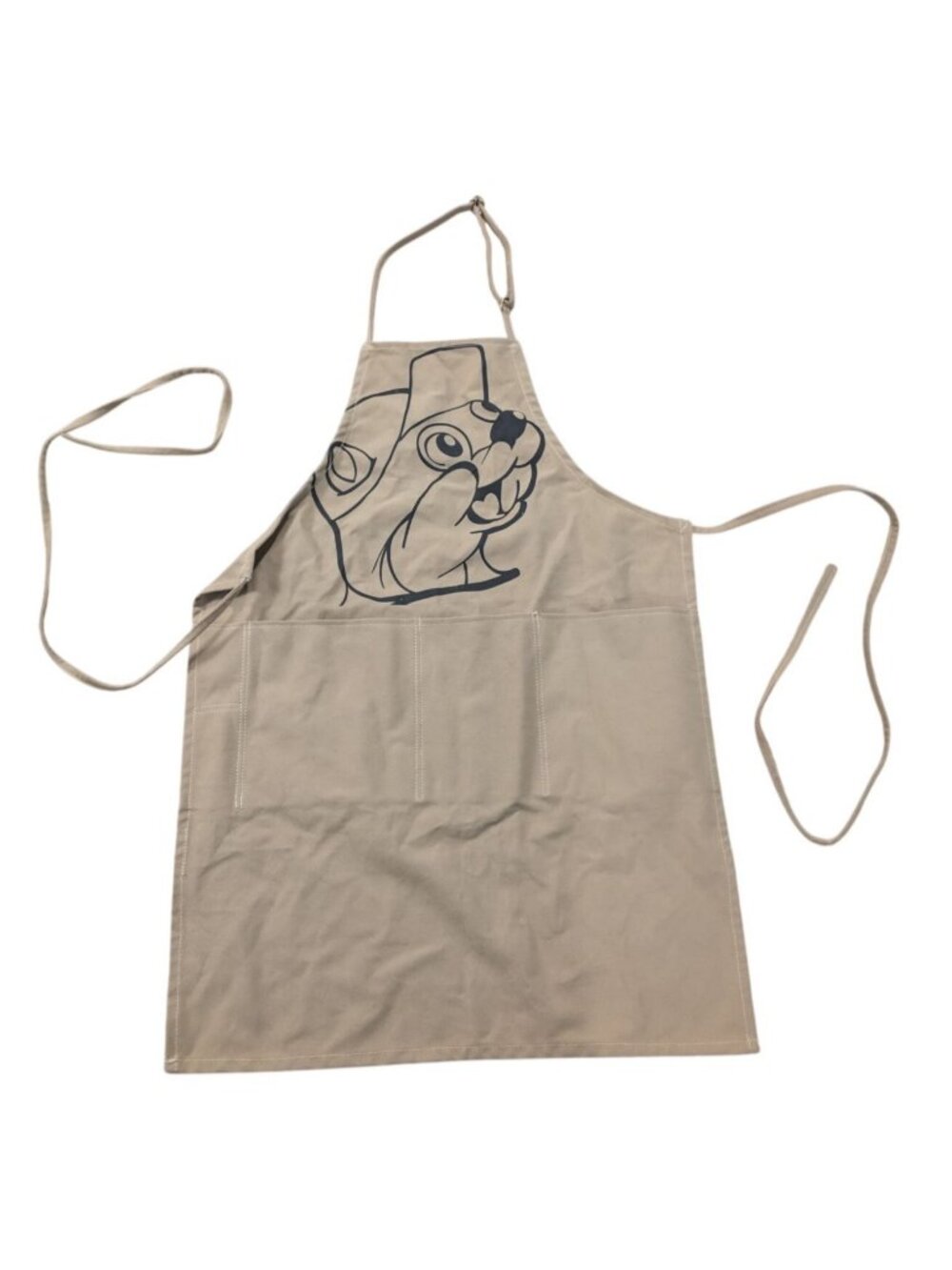 Buc-ees Beaver Logo Tan Canvas BBQ Grilling Apron Multi Pocket Texas